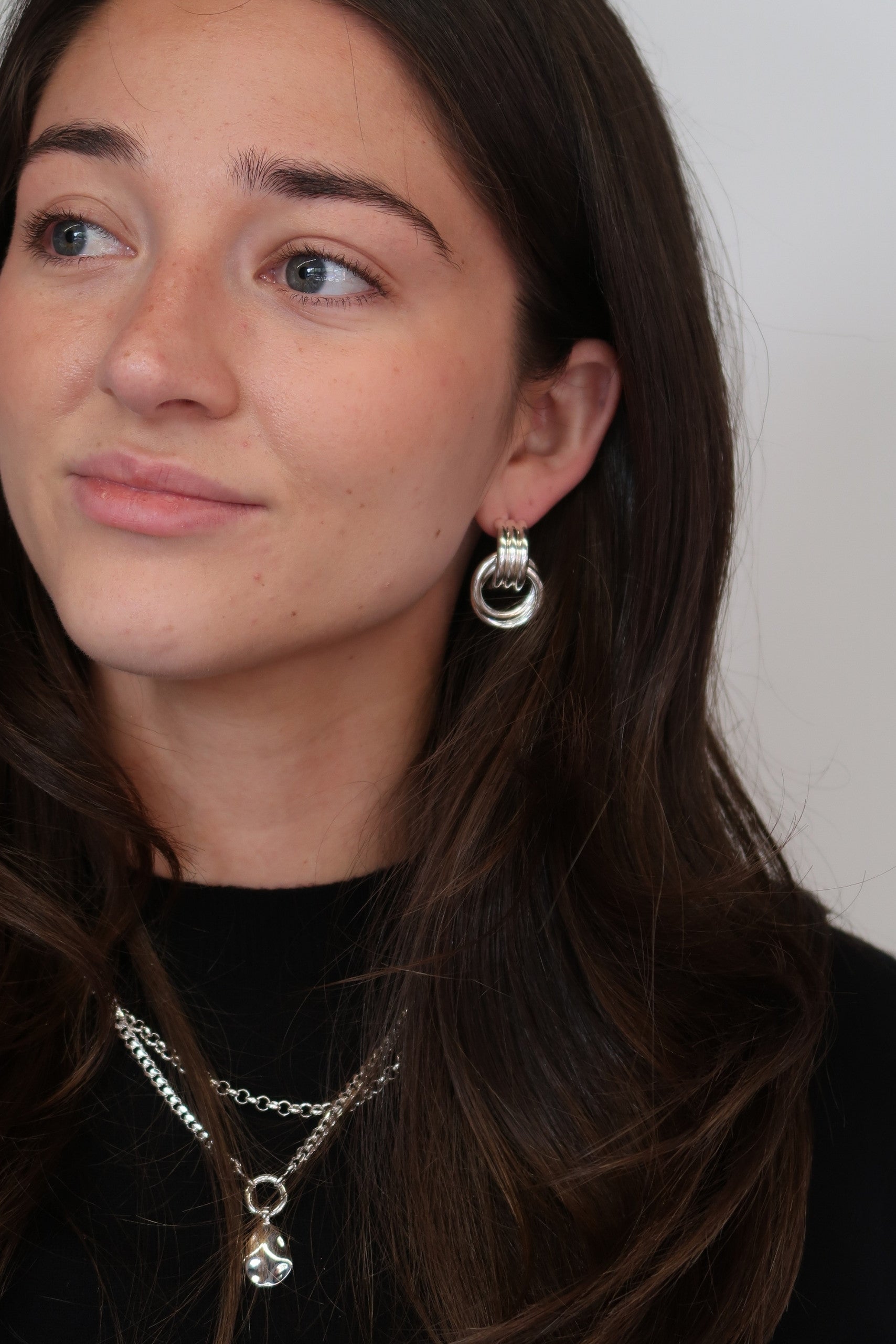 Large Poppy Earring - Silver