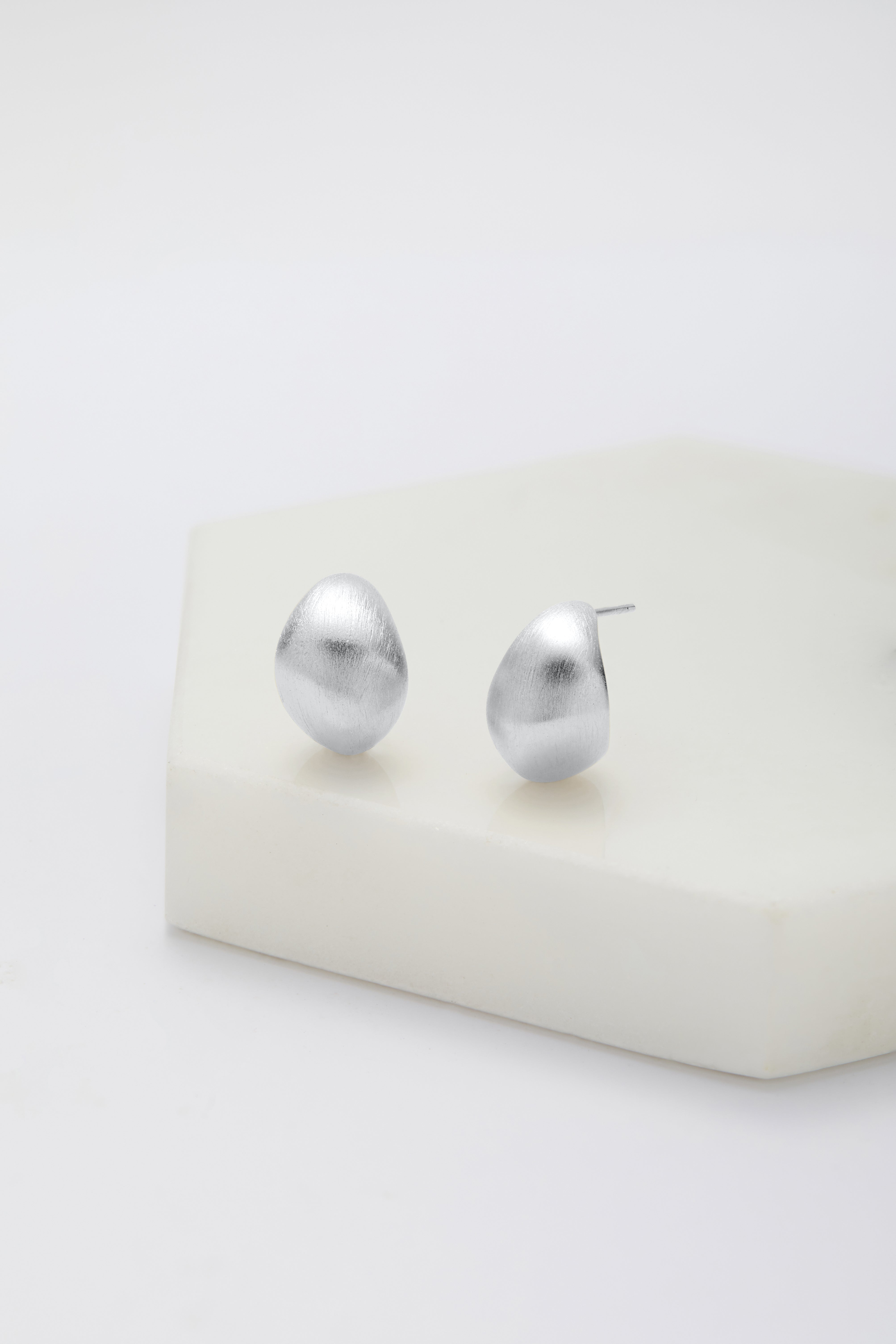 Ally Brushed Earring - Silver