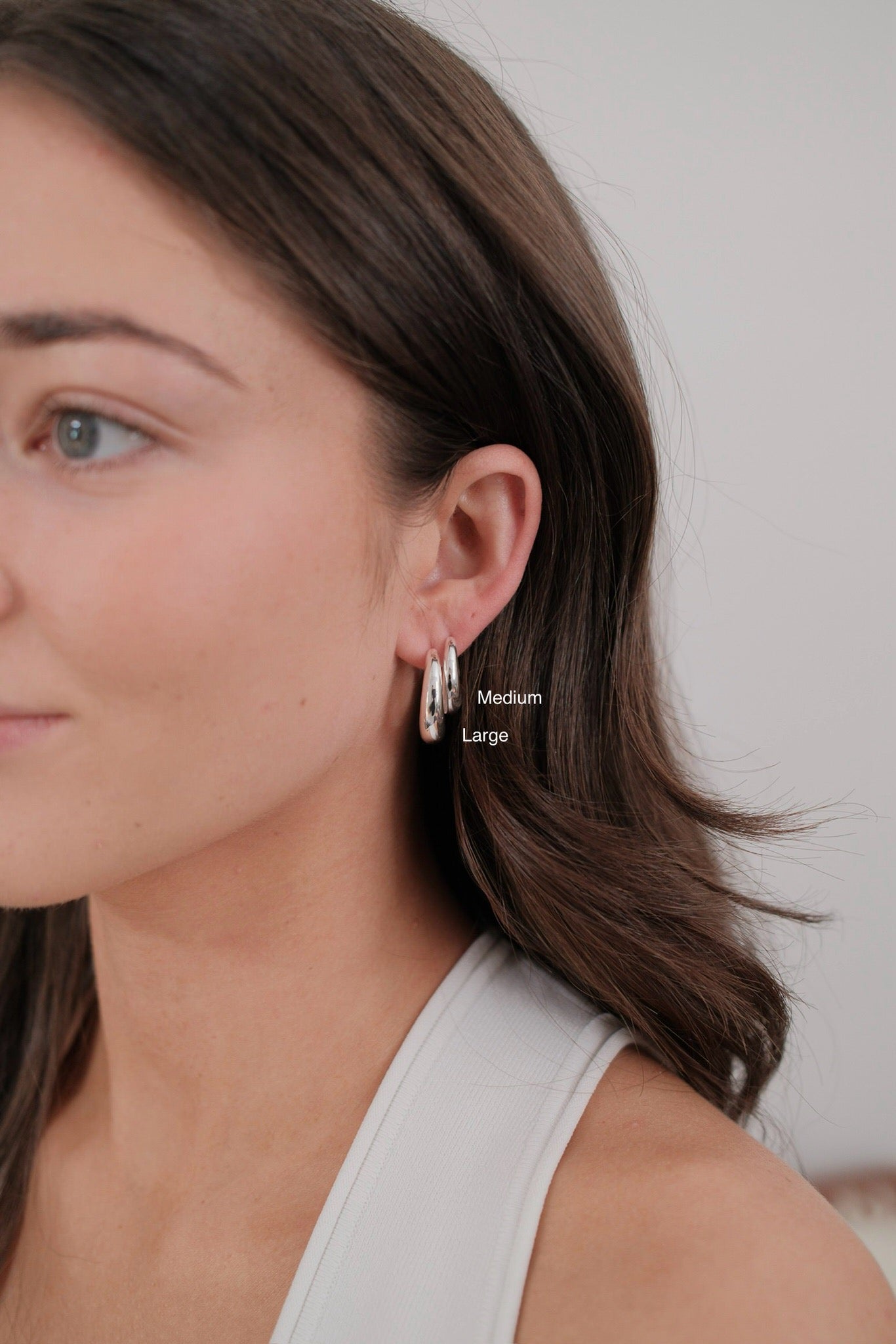 Cleo Hoop Large - Silver