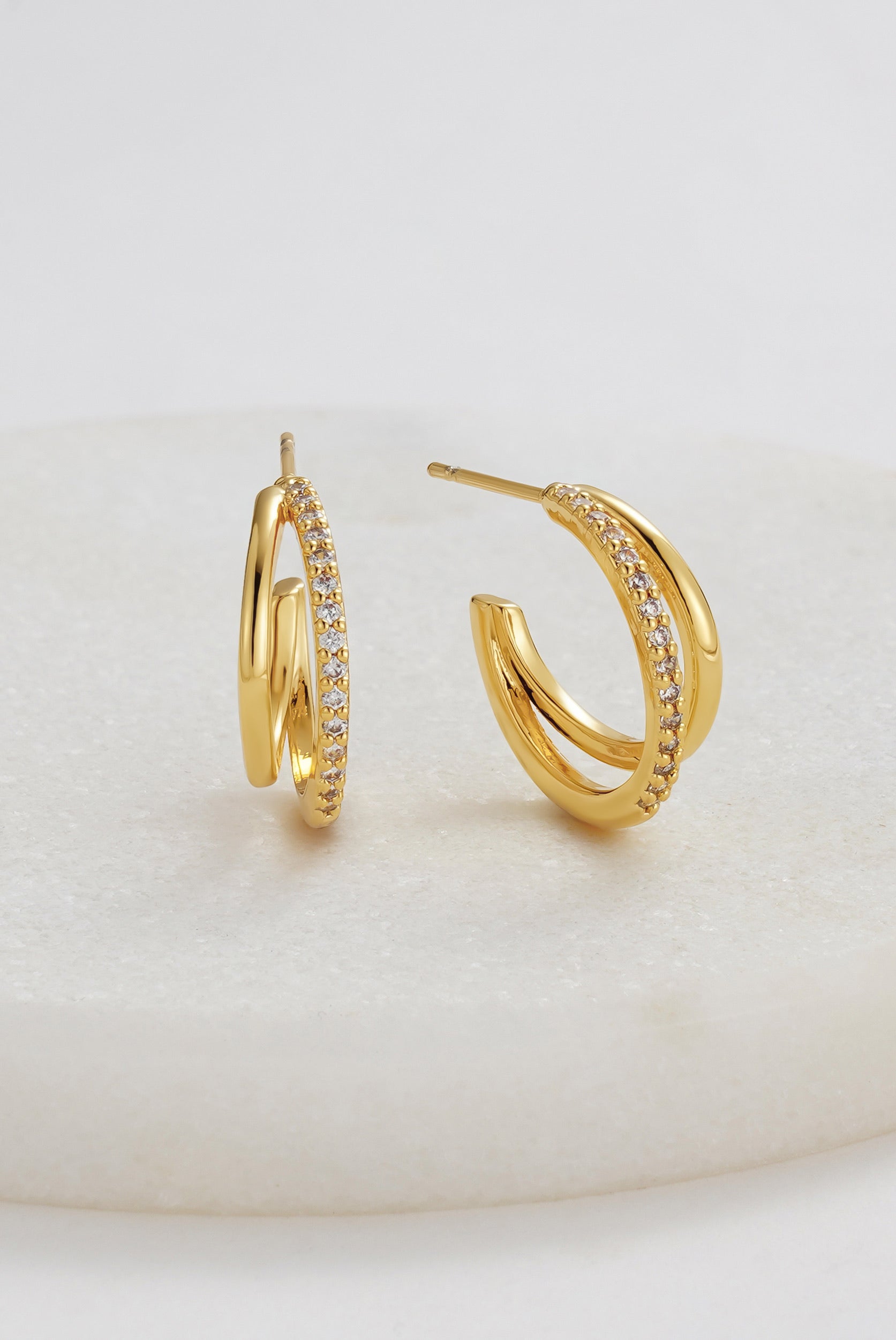 Celeste Hoop - Clear / Gold