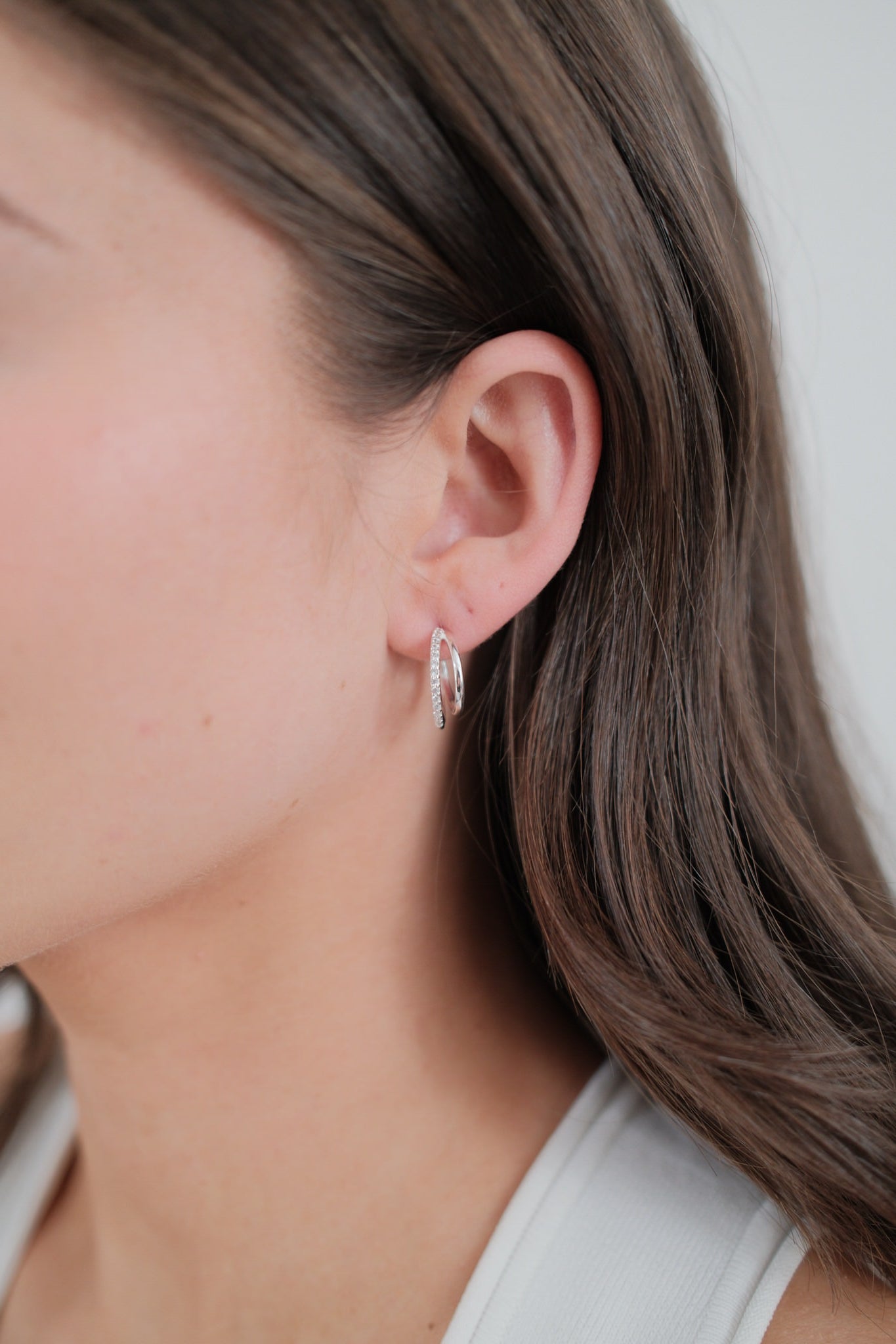 Celeste Hoop - Clear / Silver
