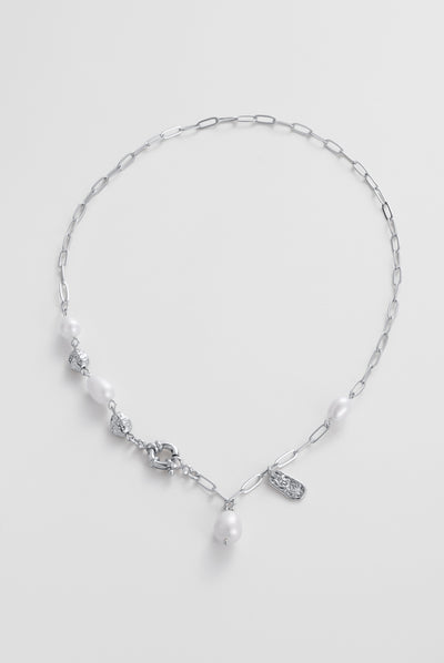The Amara Drop Earring & Necklace Stack - Silver