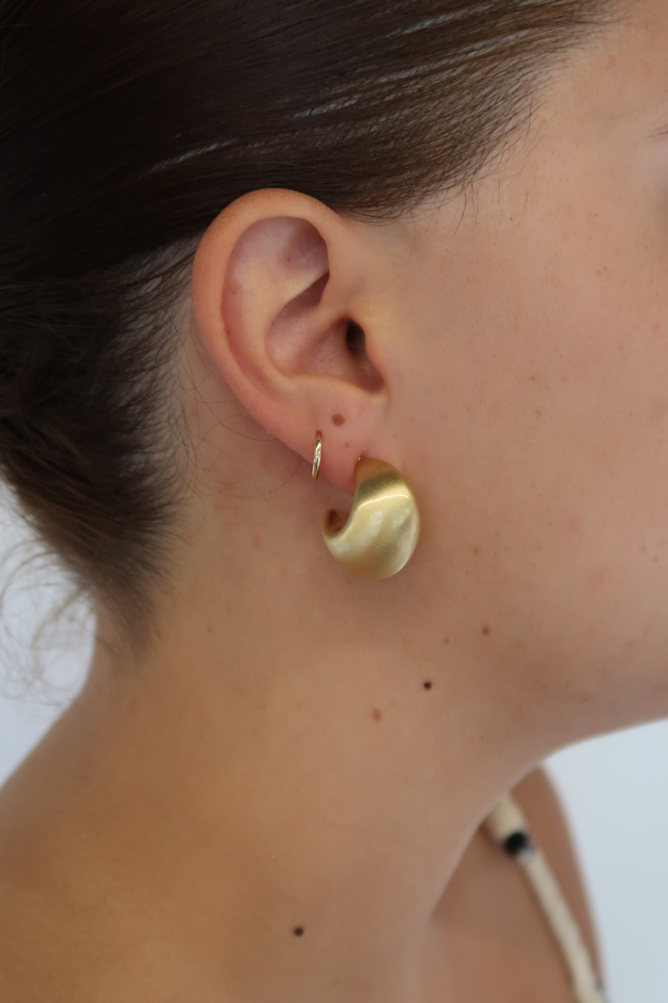 Hailey Brushed Hoop - Gold