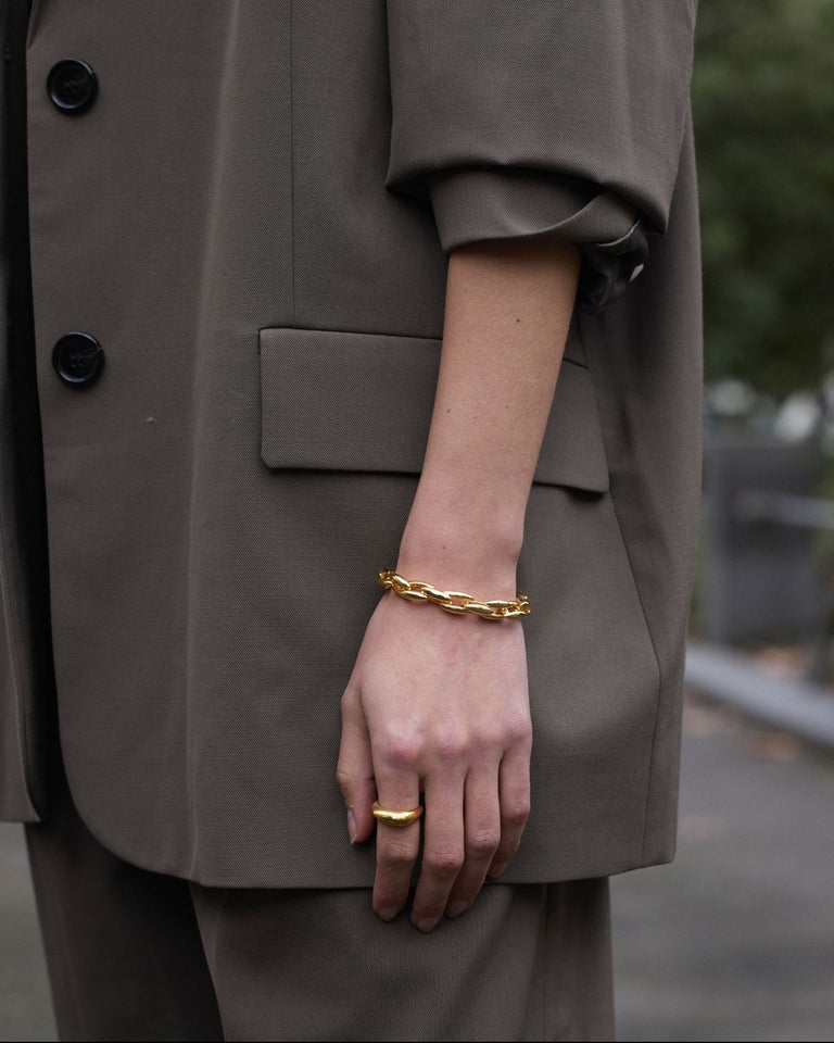 statement women's gold chain bracelet 