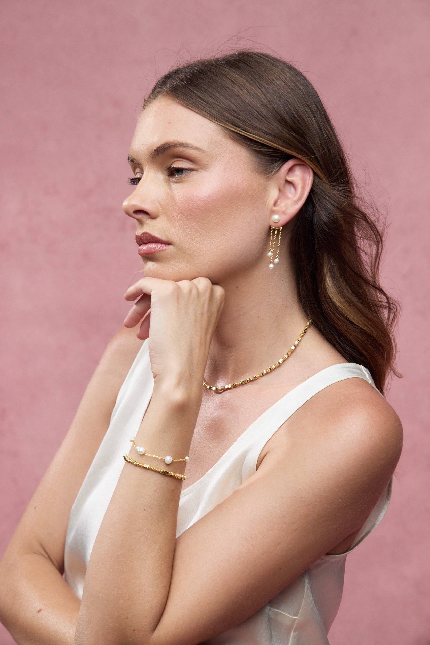 Luna Pearl Bracelet - Gold