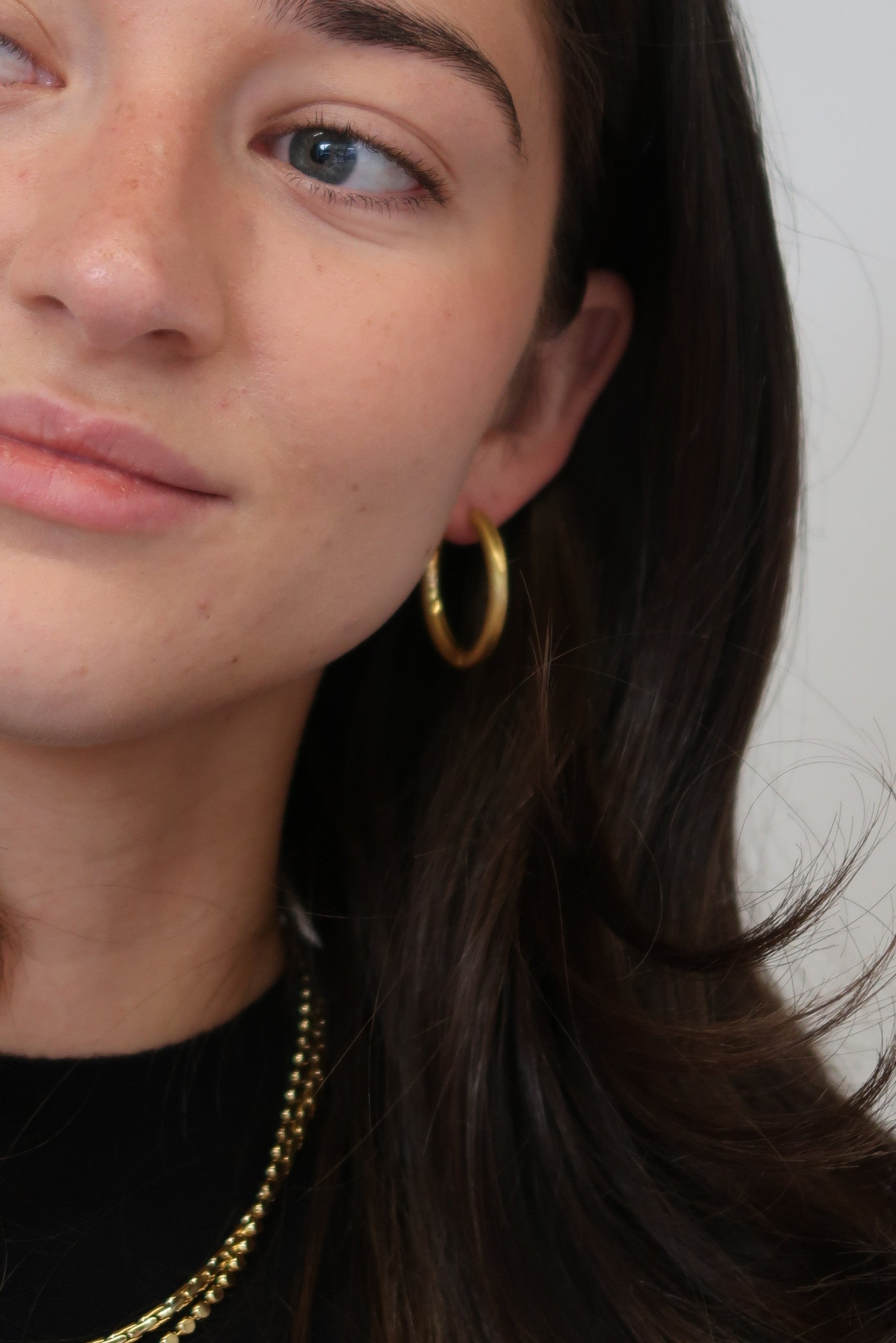 Kendall Brushed Hoop - Large / Gold