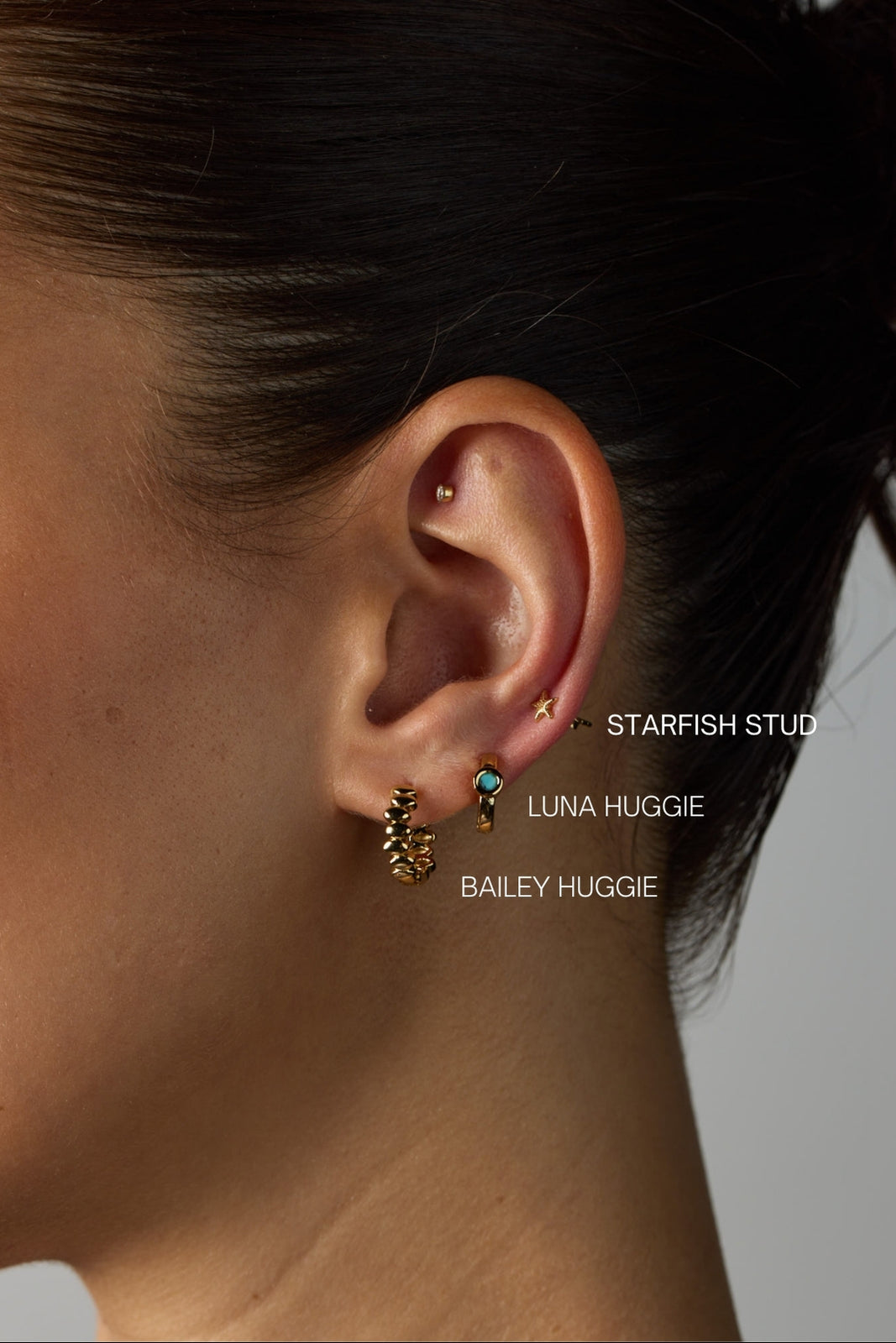 Luna Huggie - Gold/Turquoise