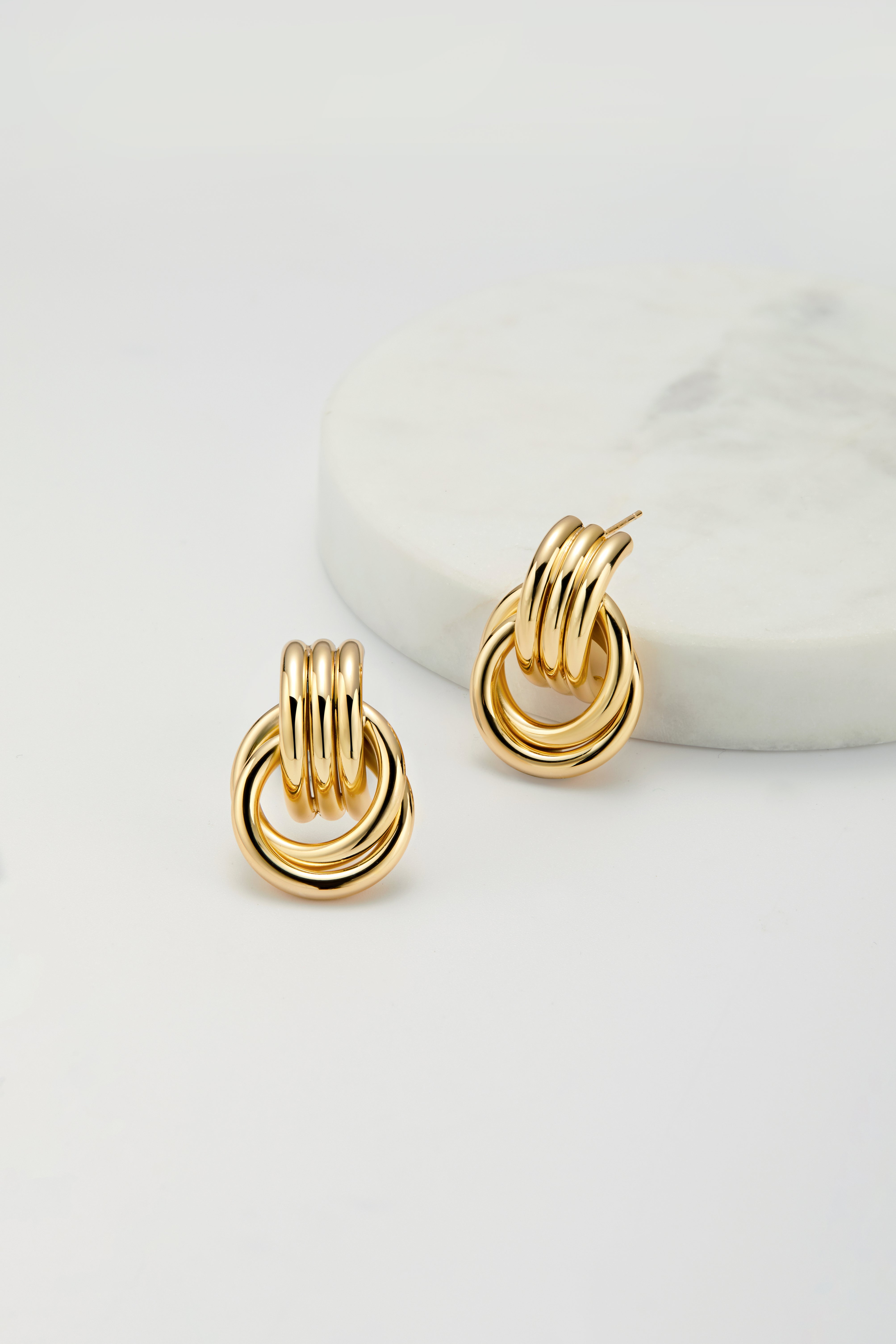 Large Poppy Earring - Gold