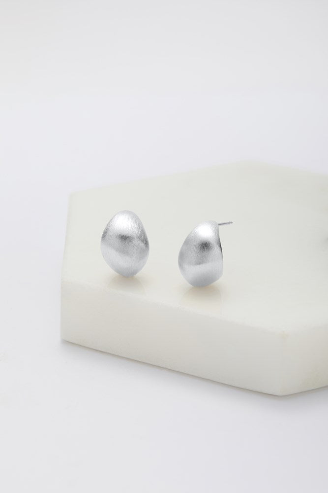 Ally Brushed Earring - Silver