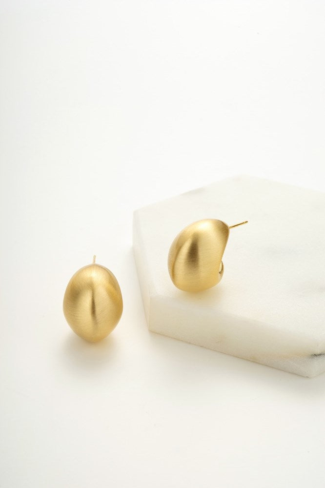 Hailey Brushed Hoop - Gold
