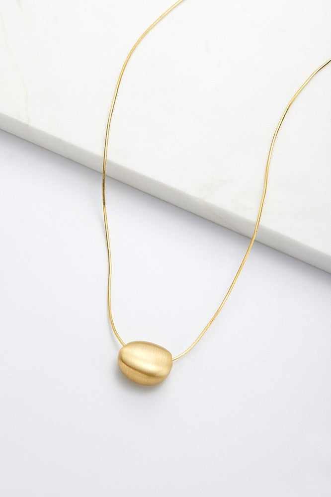 Gold Steph Brushed Necklace — Zafino Australia (1 of 2)