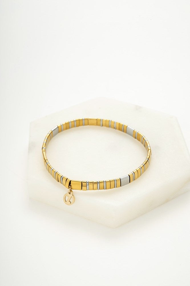 Tile Bracelet - Silver/Gold