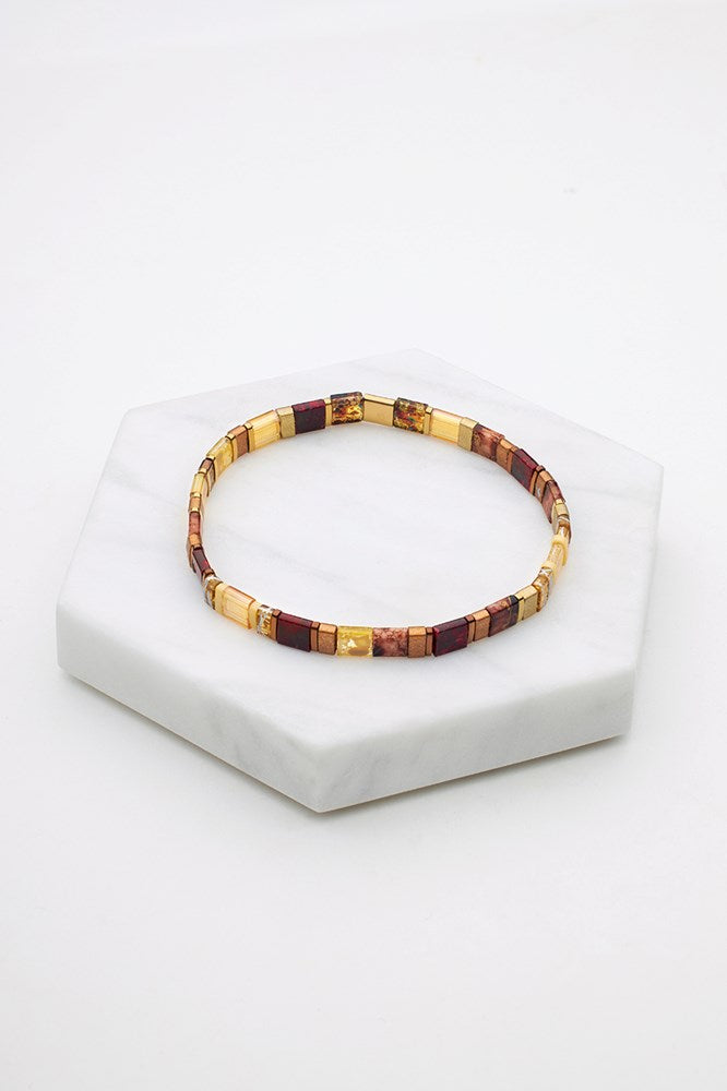 Tile Bracelet - Burnt Amber