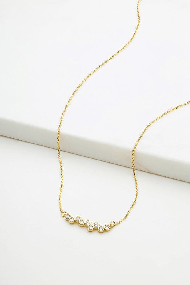 Scattered Crystal Necklace - Gold