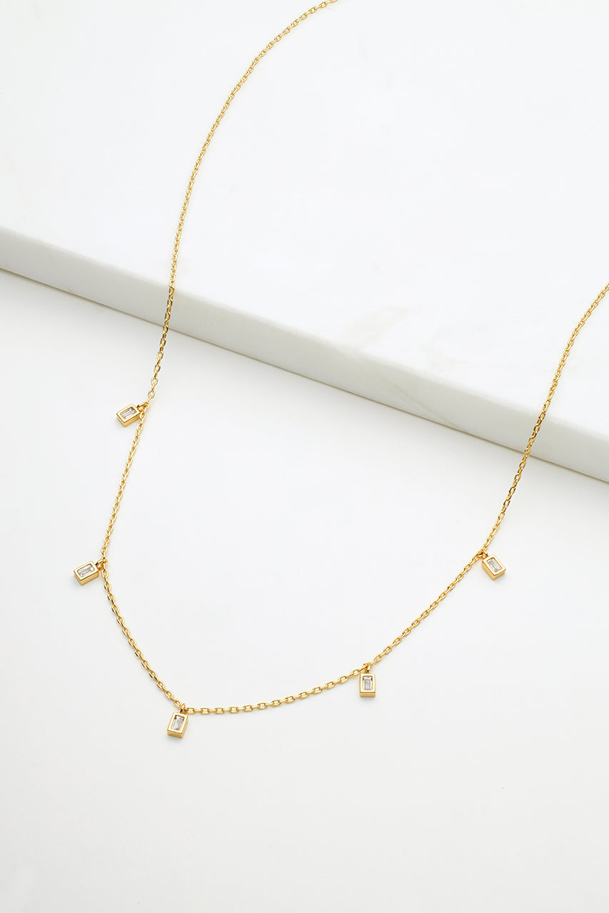 Baguette Necklace - Gold