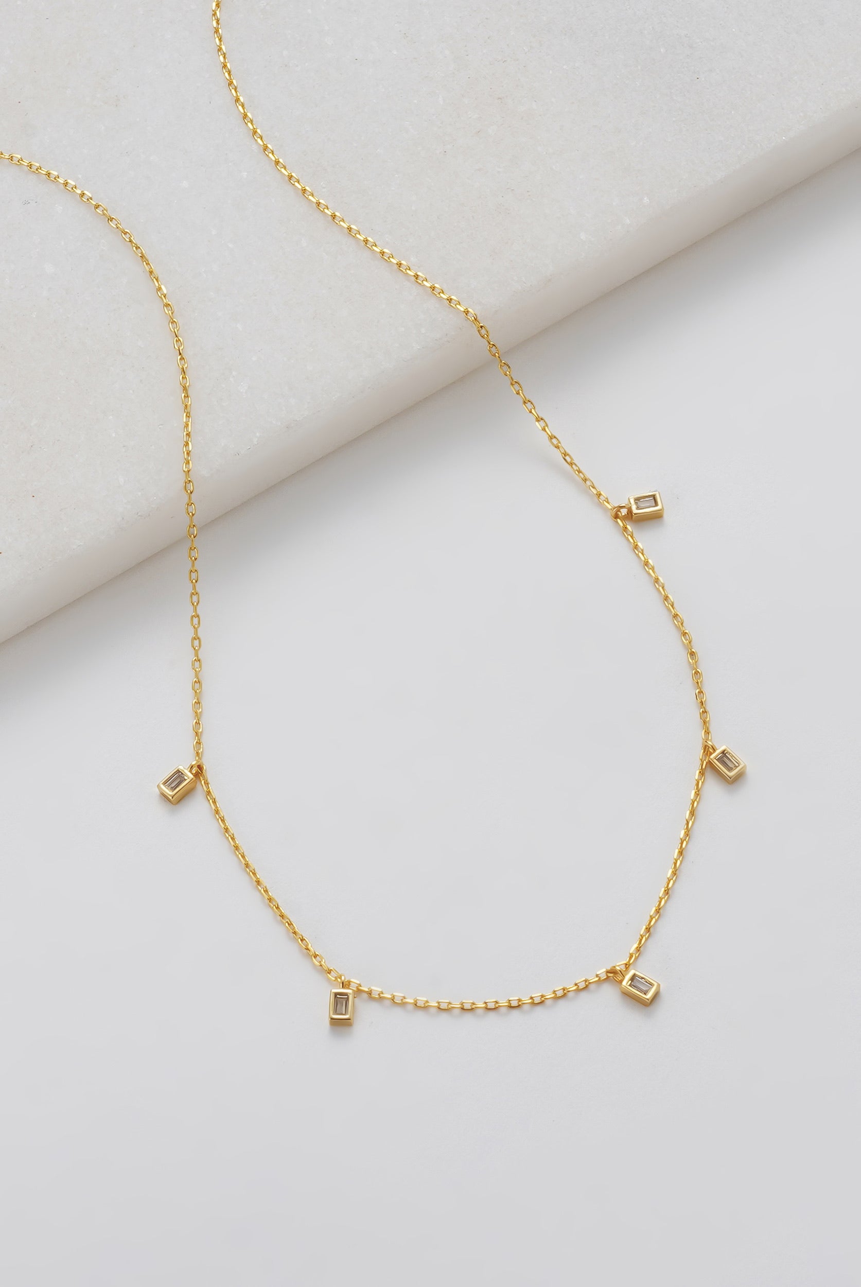 Baguette Necklace - Gold
