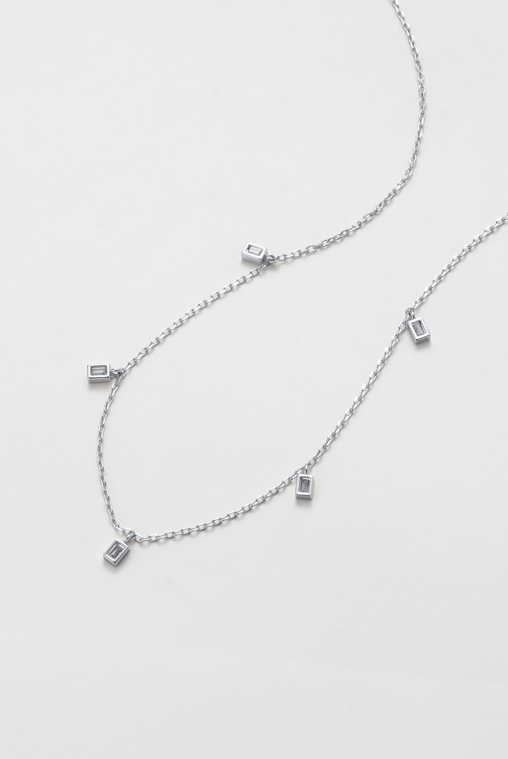 Baguette Necklace - Silver
