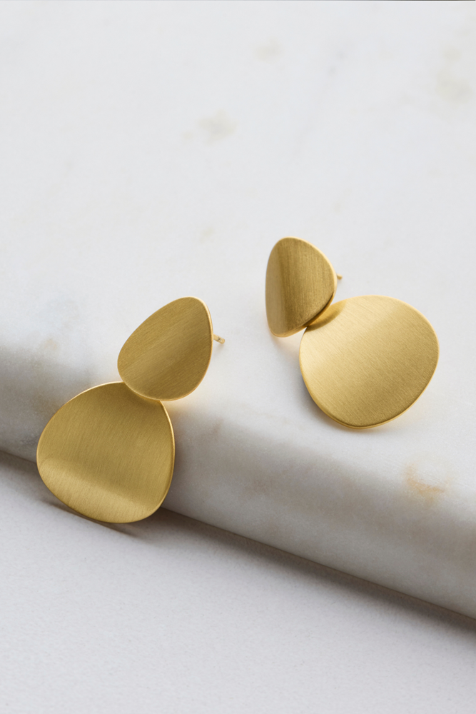Frankie Brushed Earring - Gold