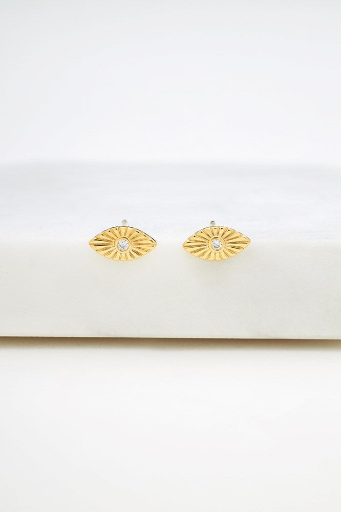 Evil Eye Stud Earring - Gold