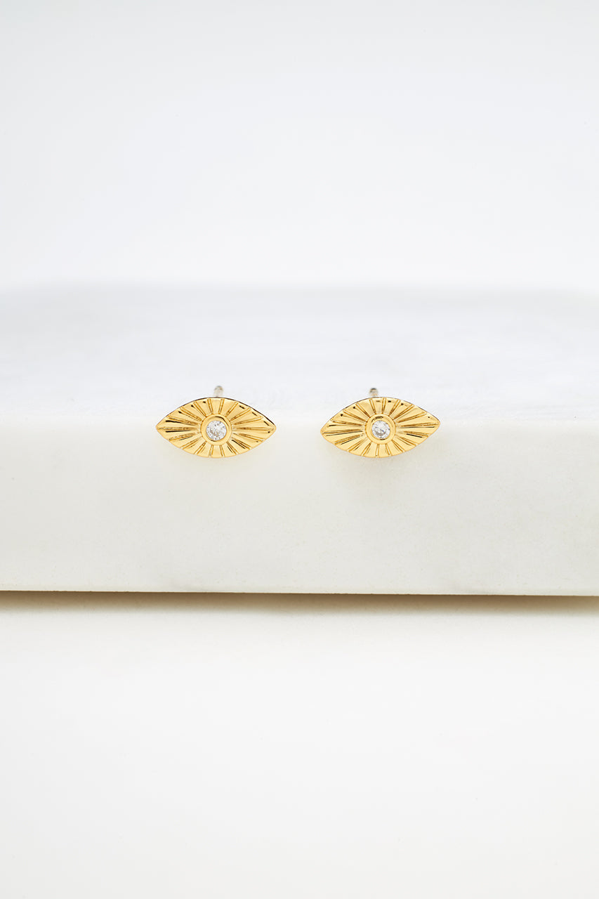 Evil Eye Stud Earring - Gold