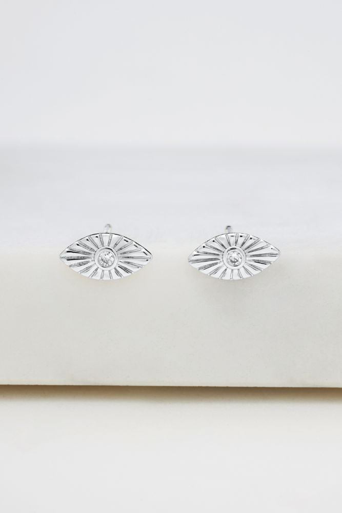 Evil Eye Stud Earring - 925 Silver