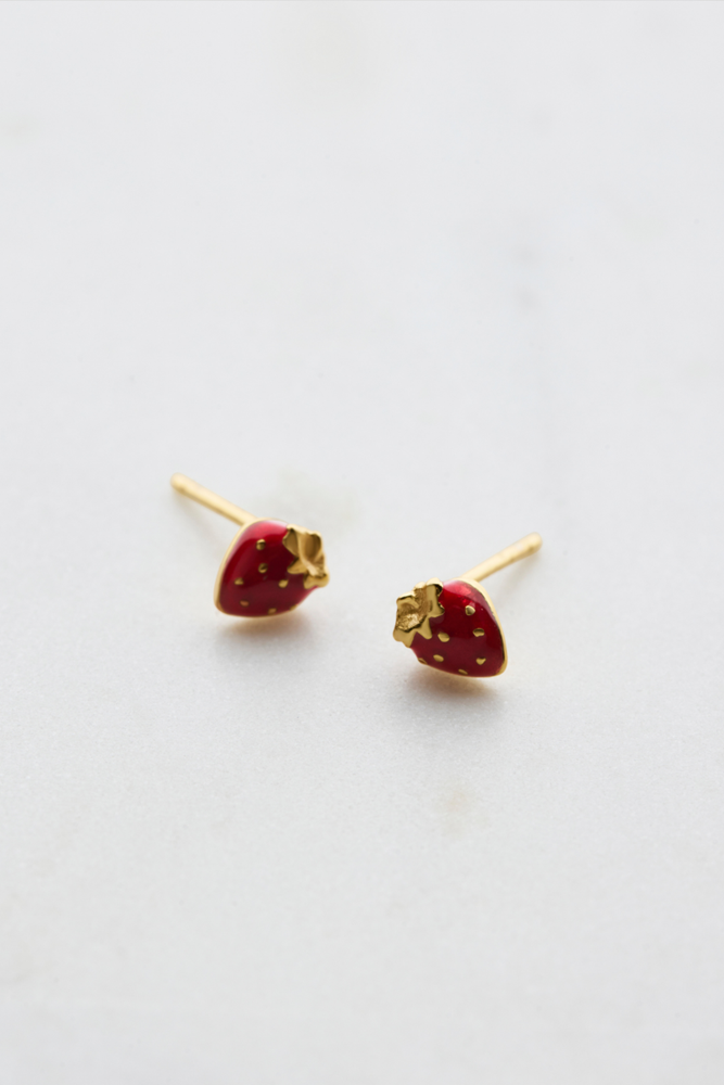 Strawberry Stud Earring - Gold