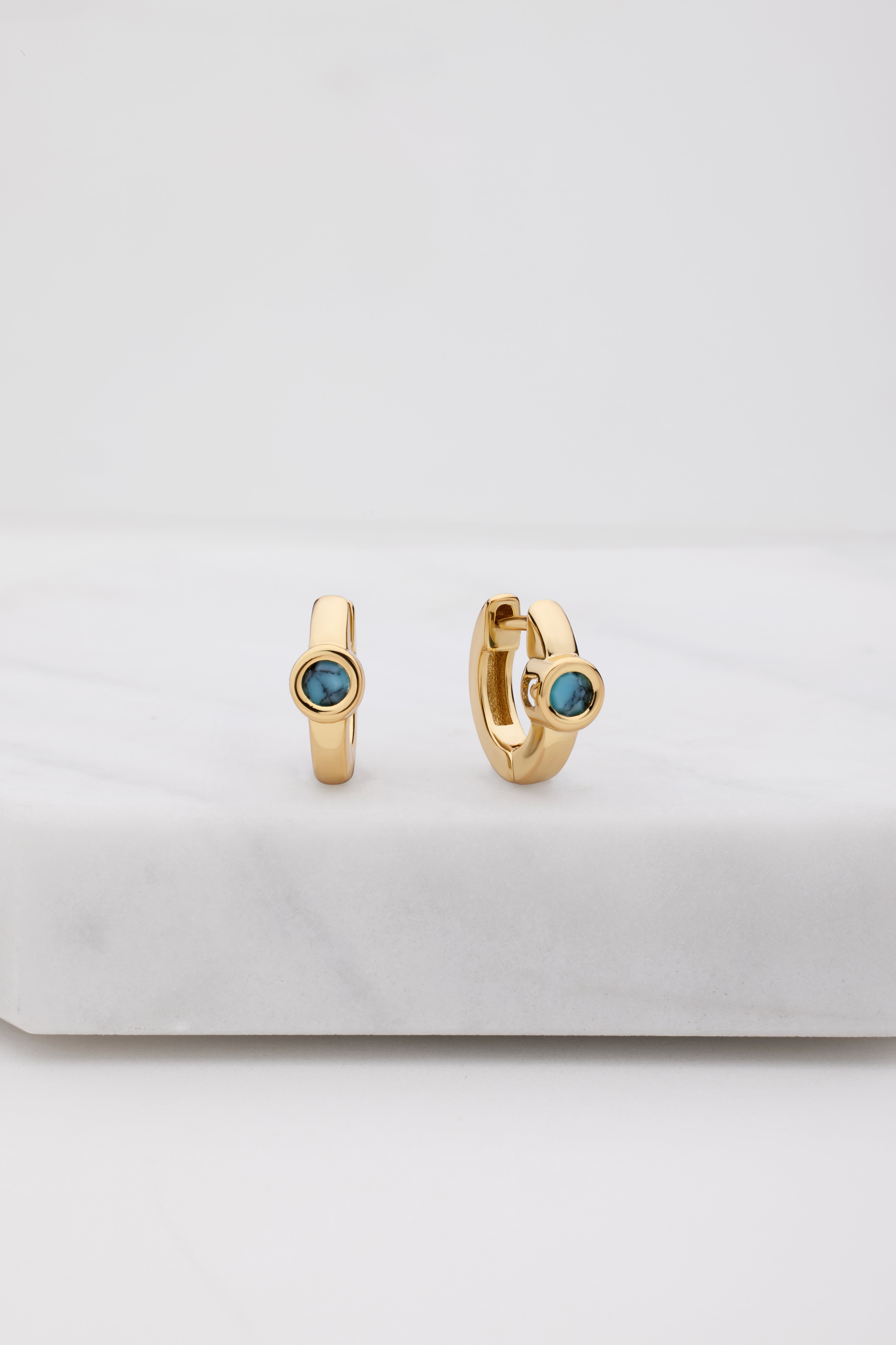 Luna Huggie - Gold/Turquoise