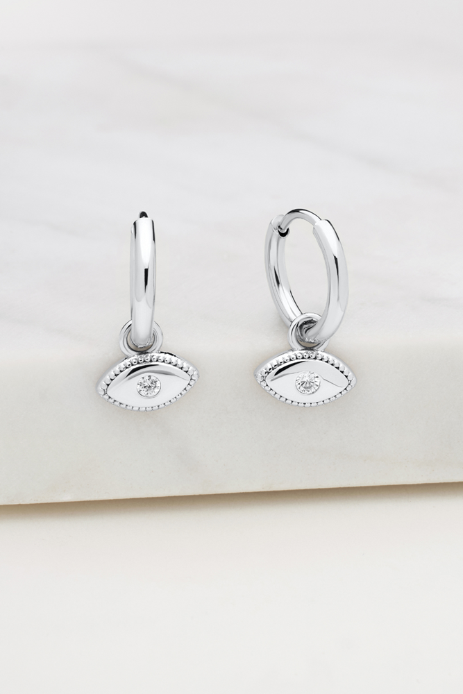 Evil Eye Earring - Silver