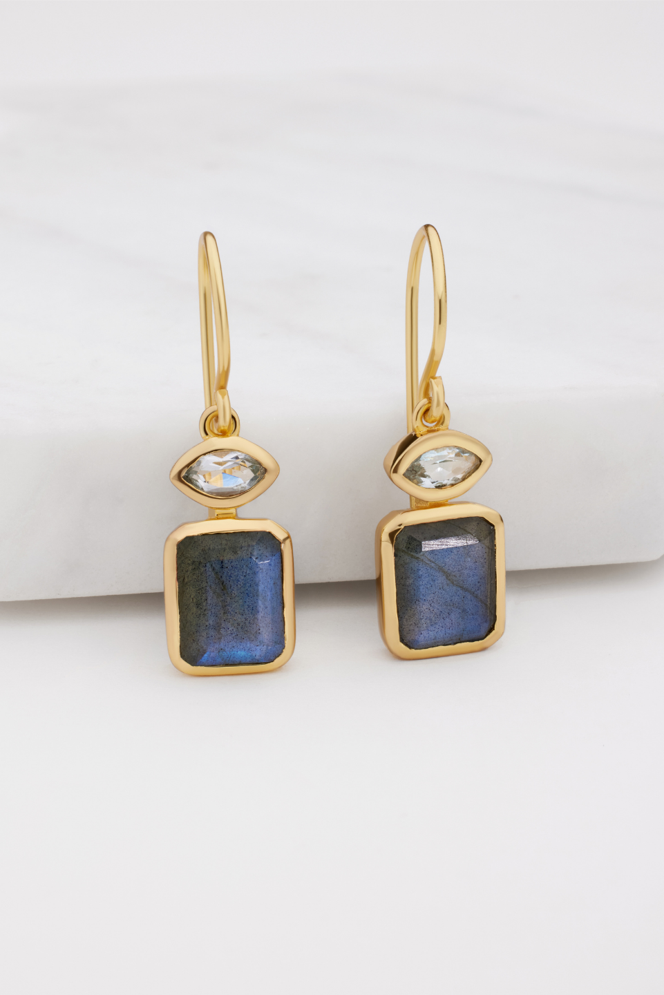 Hazel Earring - Labradorite/Blue Topaz