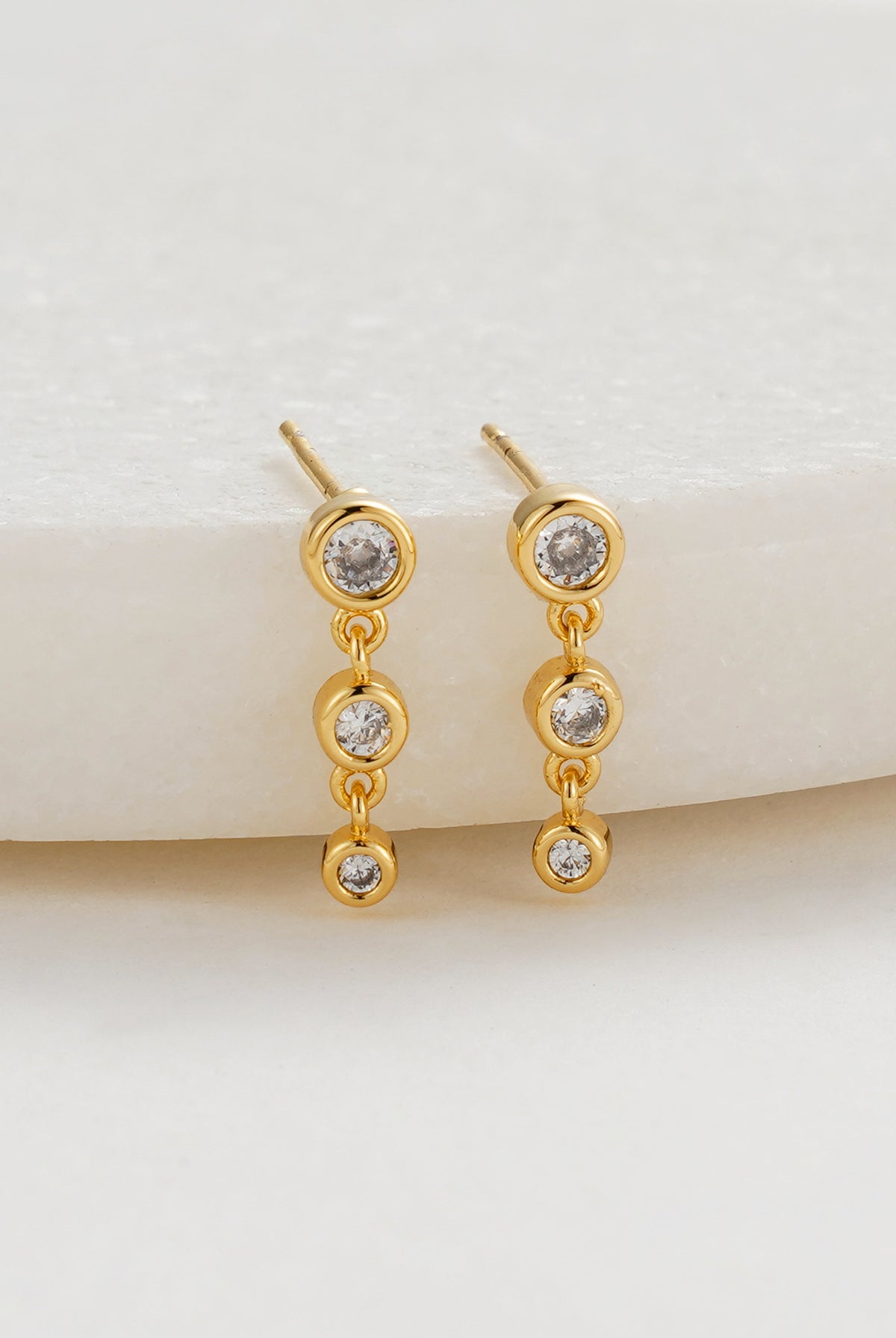 Gold Abby Earring - Clear / Gold — Zafino Australia (1 of 4)