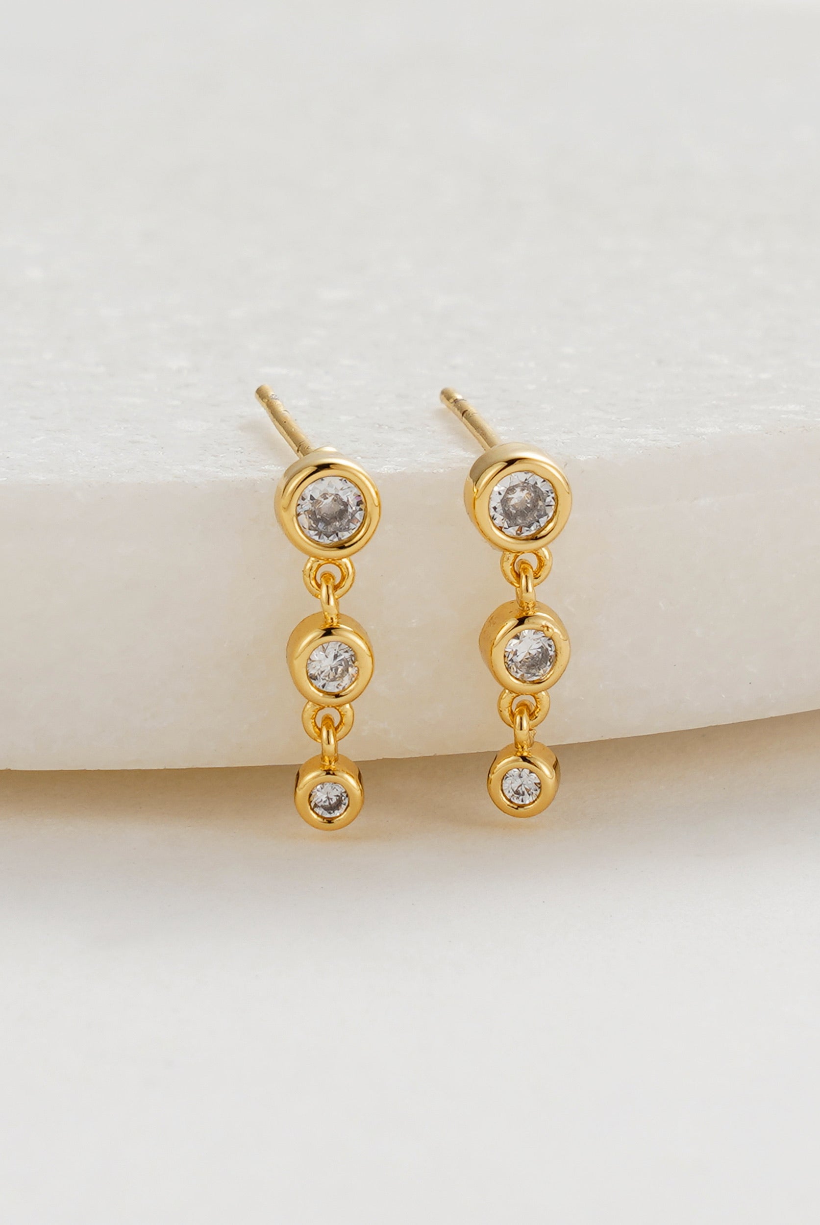 Abby Earring - Clear / Gold