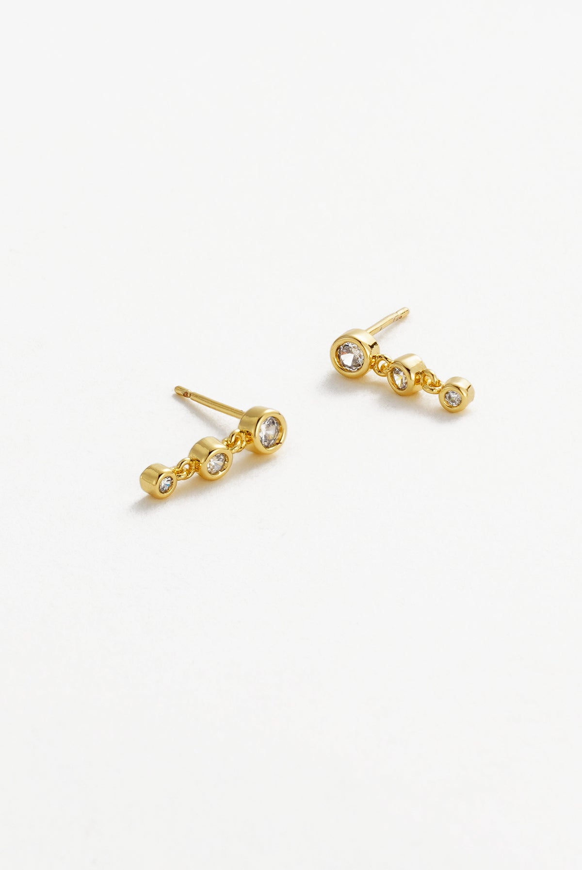 Gold Abby Earring - Clear / Gold — Zafino Australia (2 of 4)