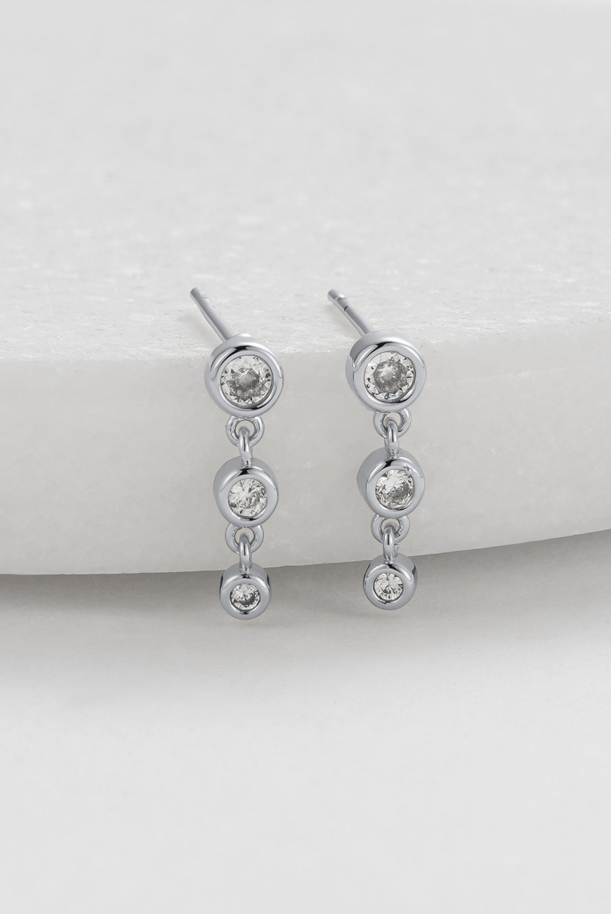Silver Abby Earring - Clear / Silver — Zafino Australia (1 of 4)