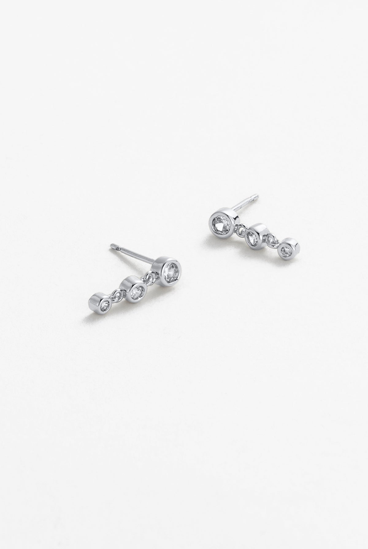 Silver Abby Earring - Clear / Silver — Zafino Australia (2 of 4)