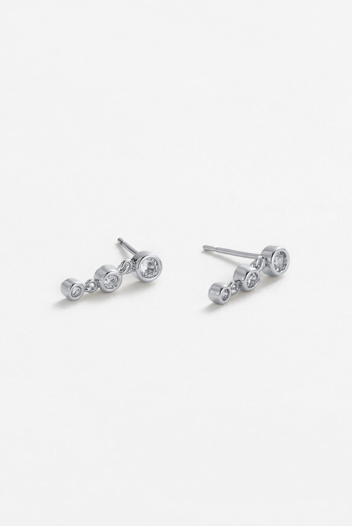 Silver Abby Earring - Clear / Silver — Zafino Australia (4 of 4)