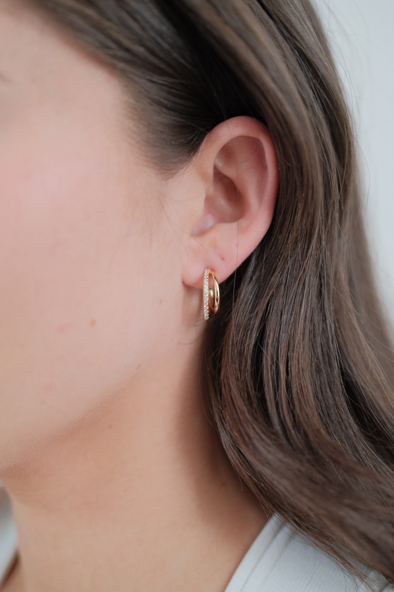 Celeste Hoop - Clear / Gold