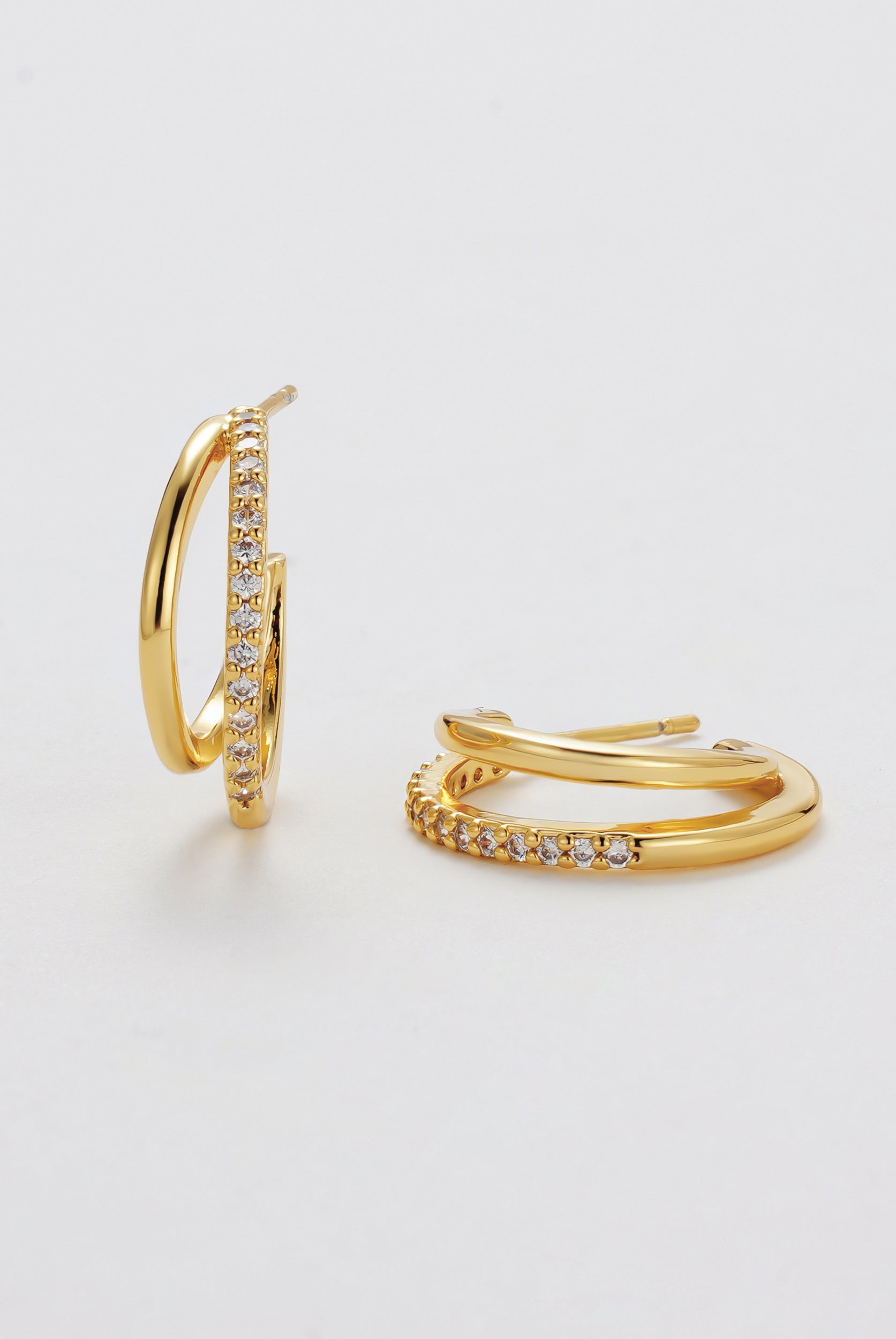 Celeste Hoop - Clear / Gold