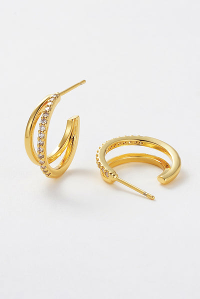 Celeste Hoop - Clear / Gold