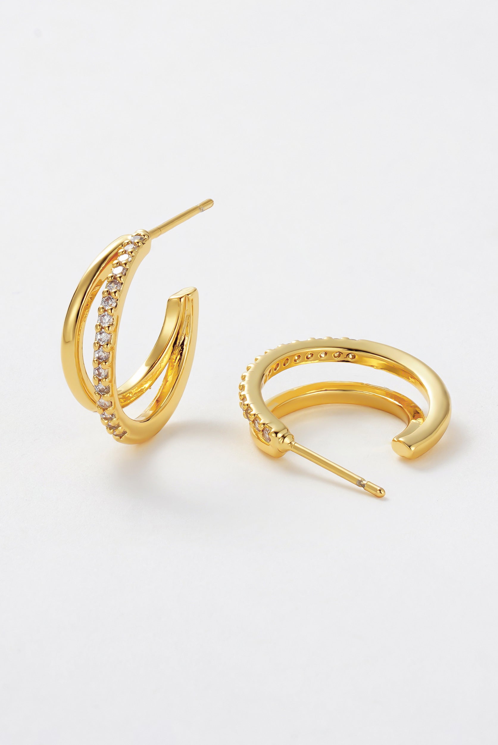 Celeste Hoop - Clear / Gold