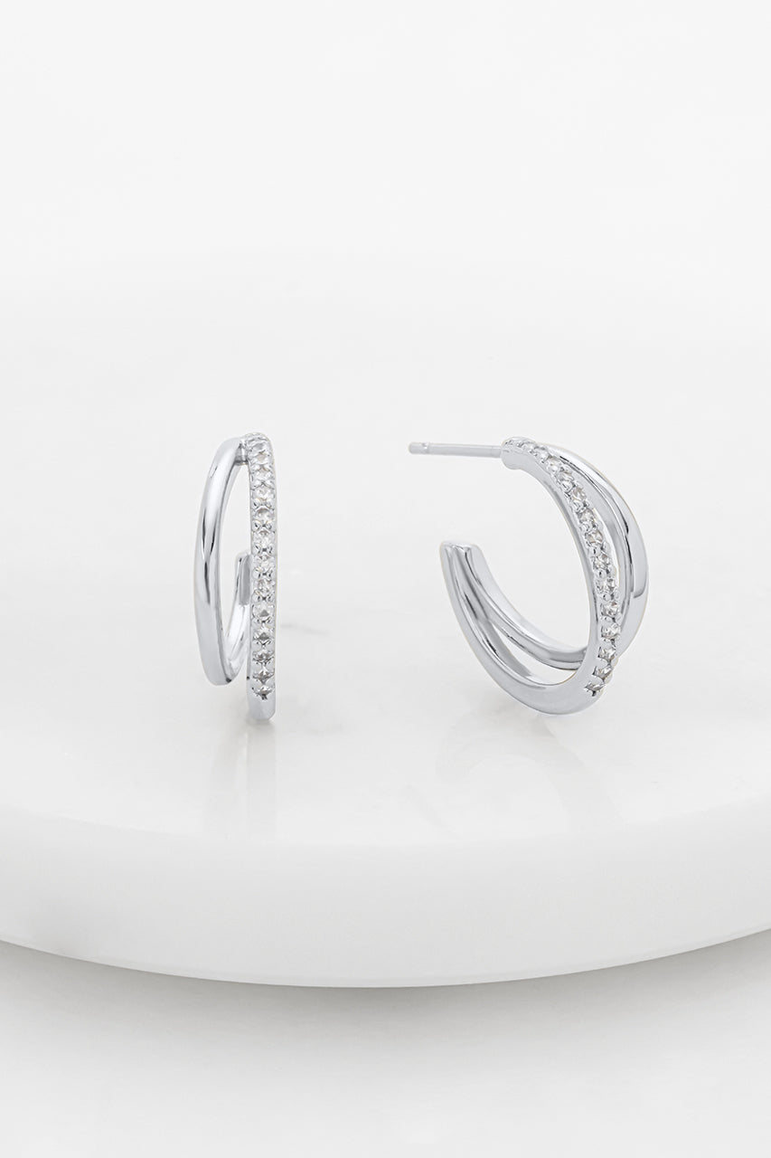 Celeste Hoop - Clear / Silver