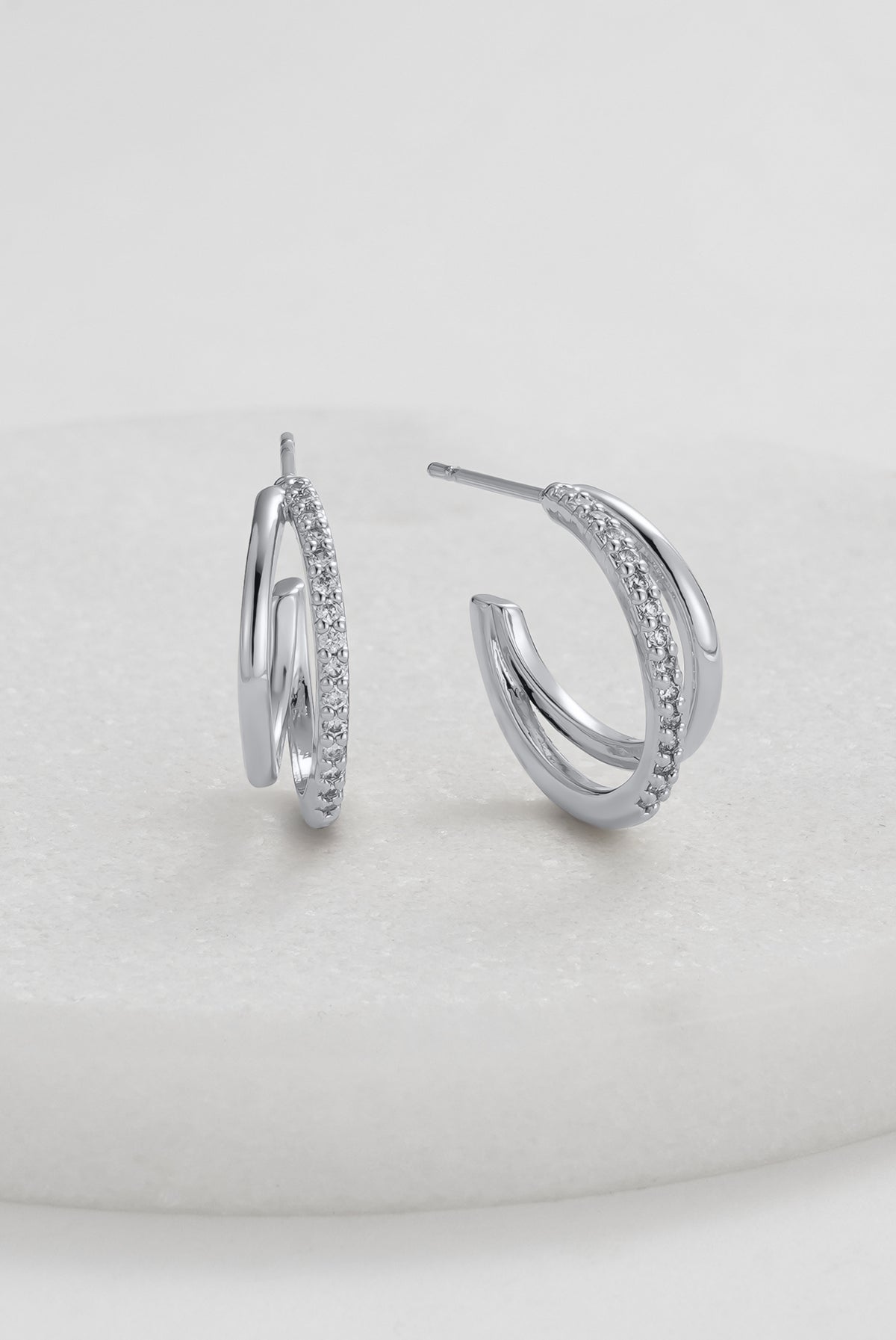 Silver Celeste Hoop - Clear / Silver — Zafino Australia (5 of 6)