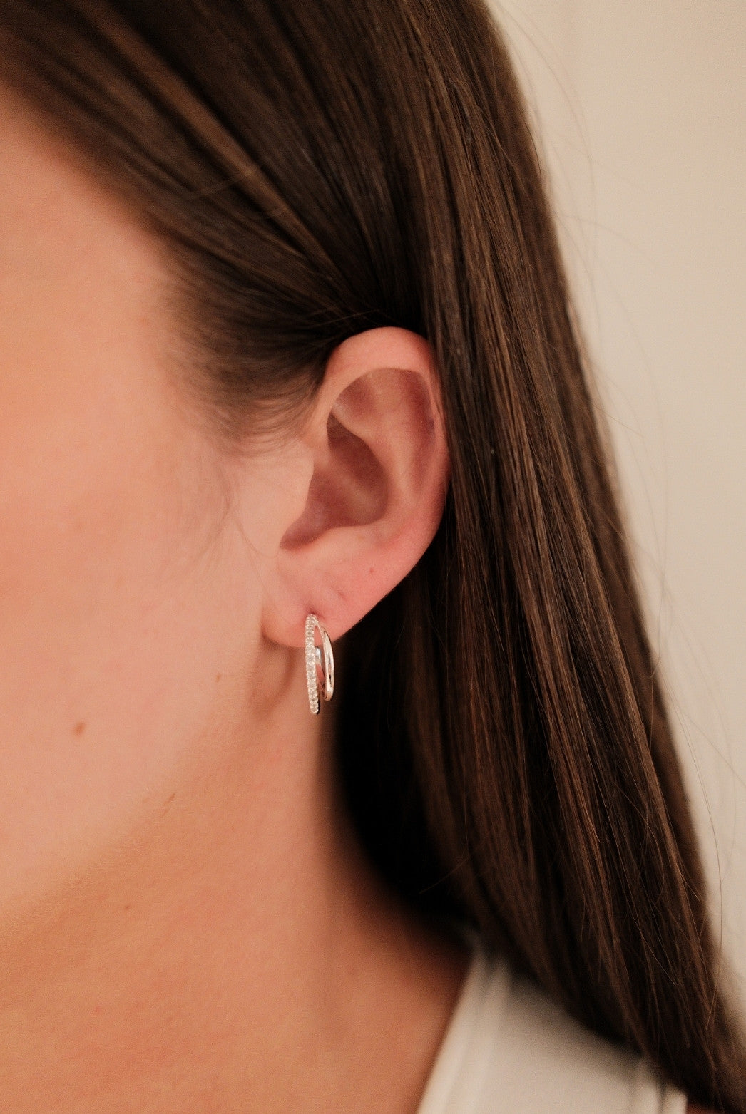 Celeste Hoop - Clear / Silver