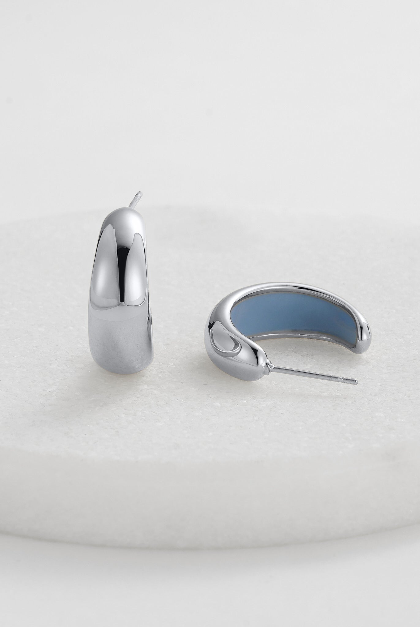 Mindi Hoop Blue/Silver