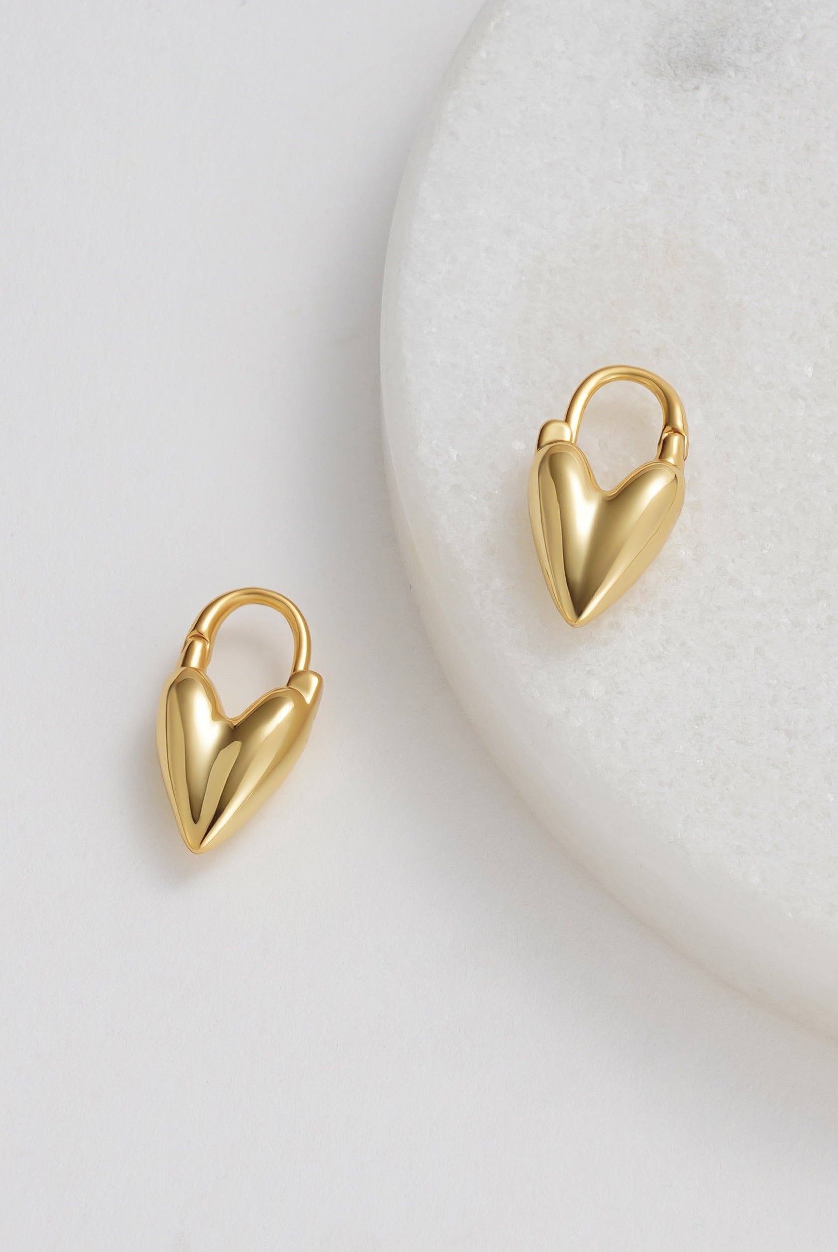 Jess Heart Hoop - Gold
