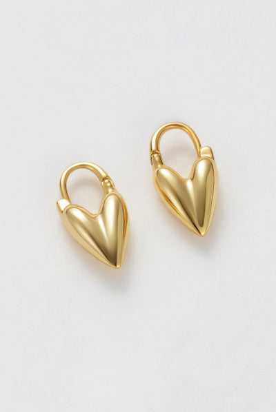 Jess Heart Hoop - Gold