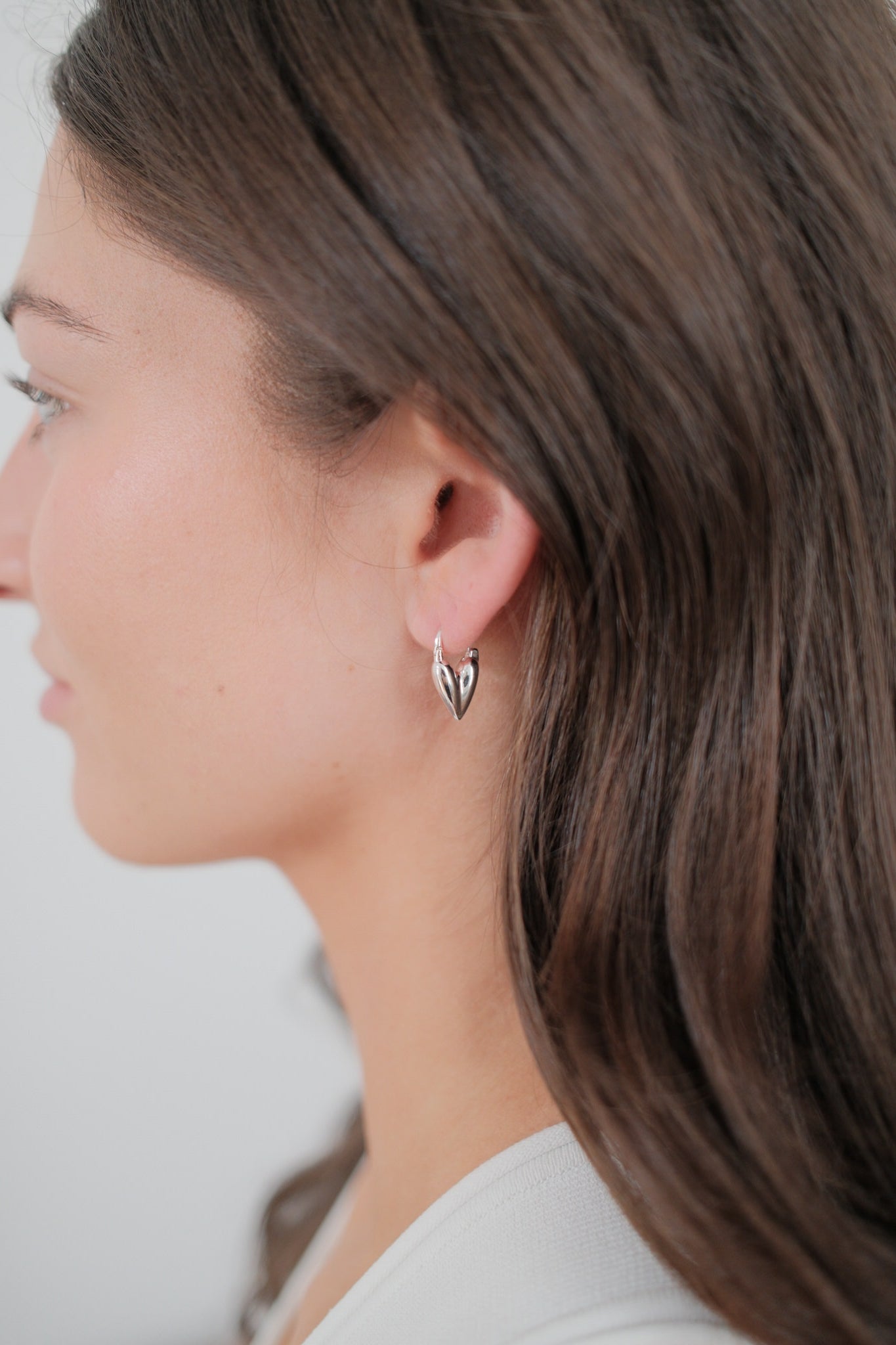 Jess Heart Hoop - Silver