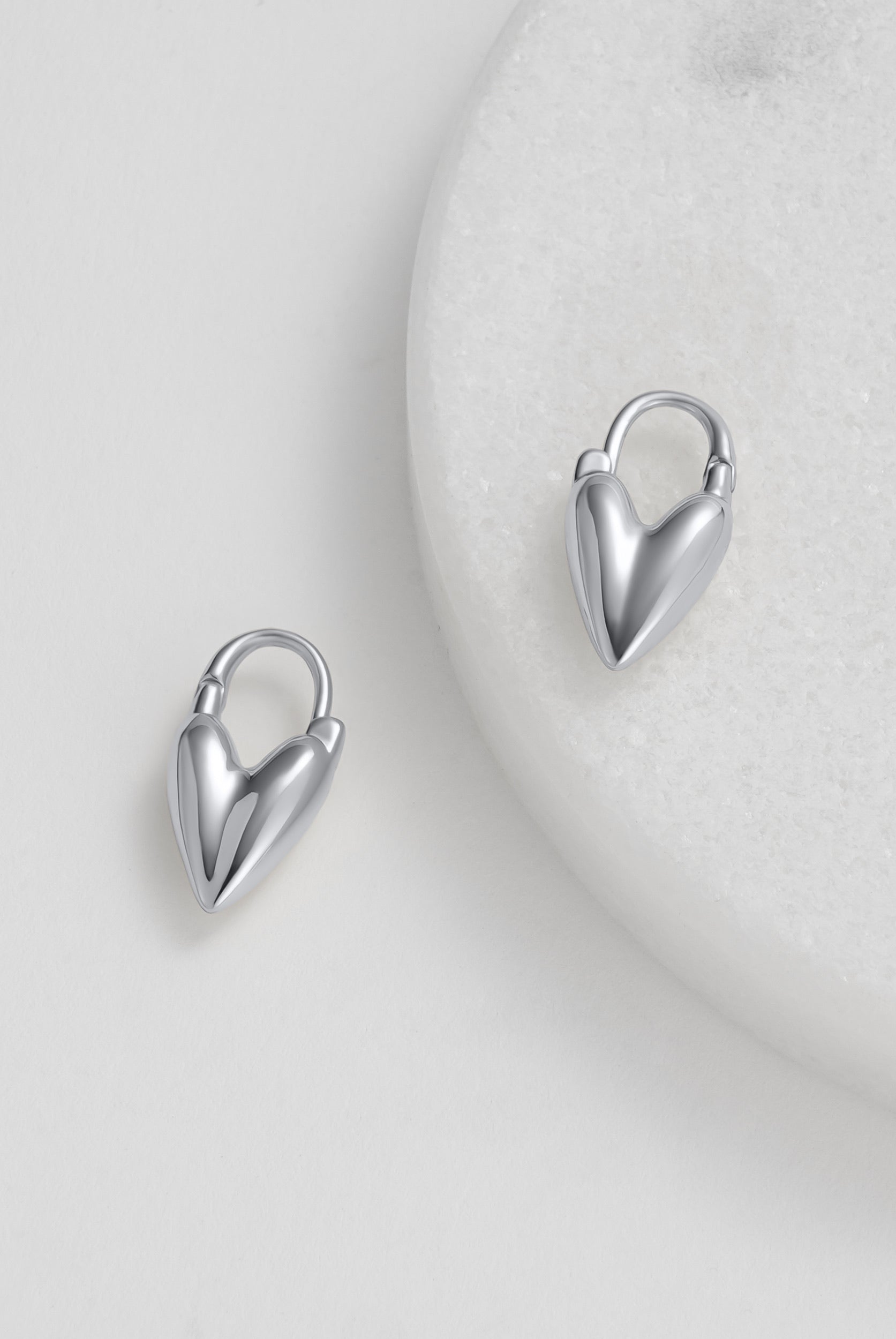 Jess Heart Hoop - Silver