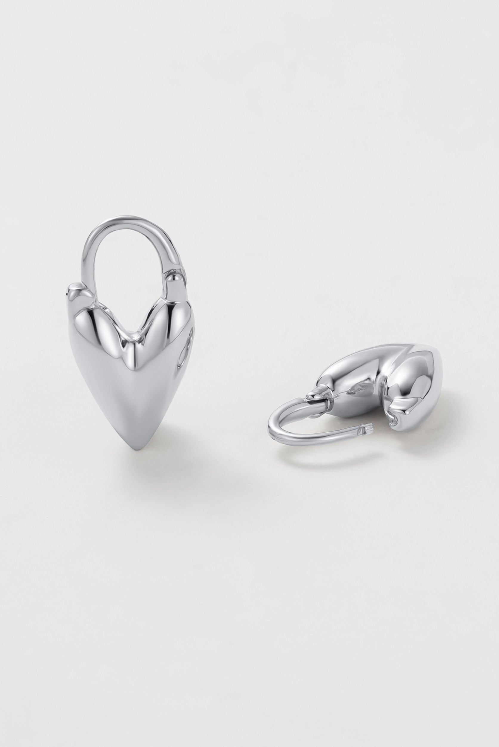 Jess Heart Hoop - Silver