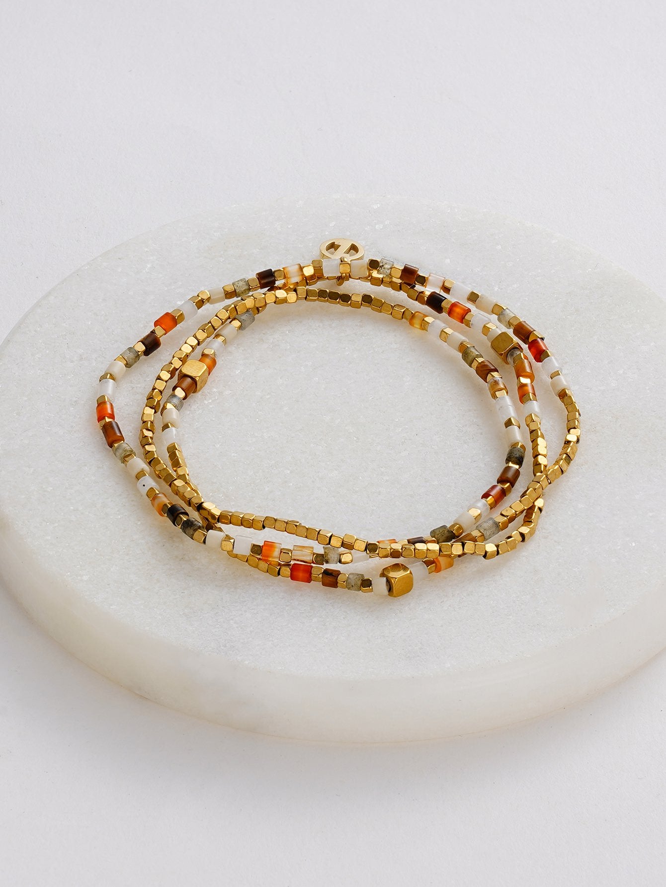 Ophelia Wrap Bracelet - Berry / Gold