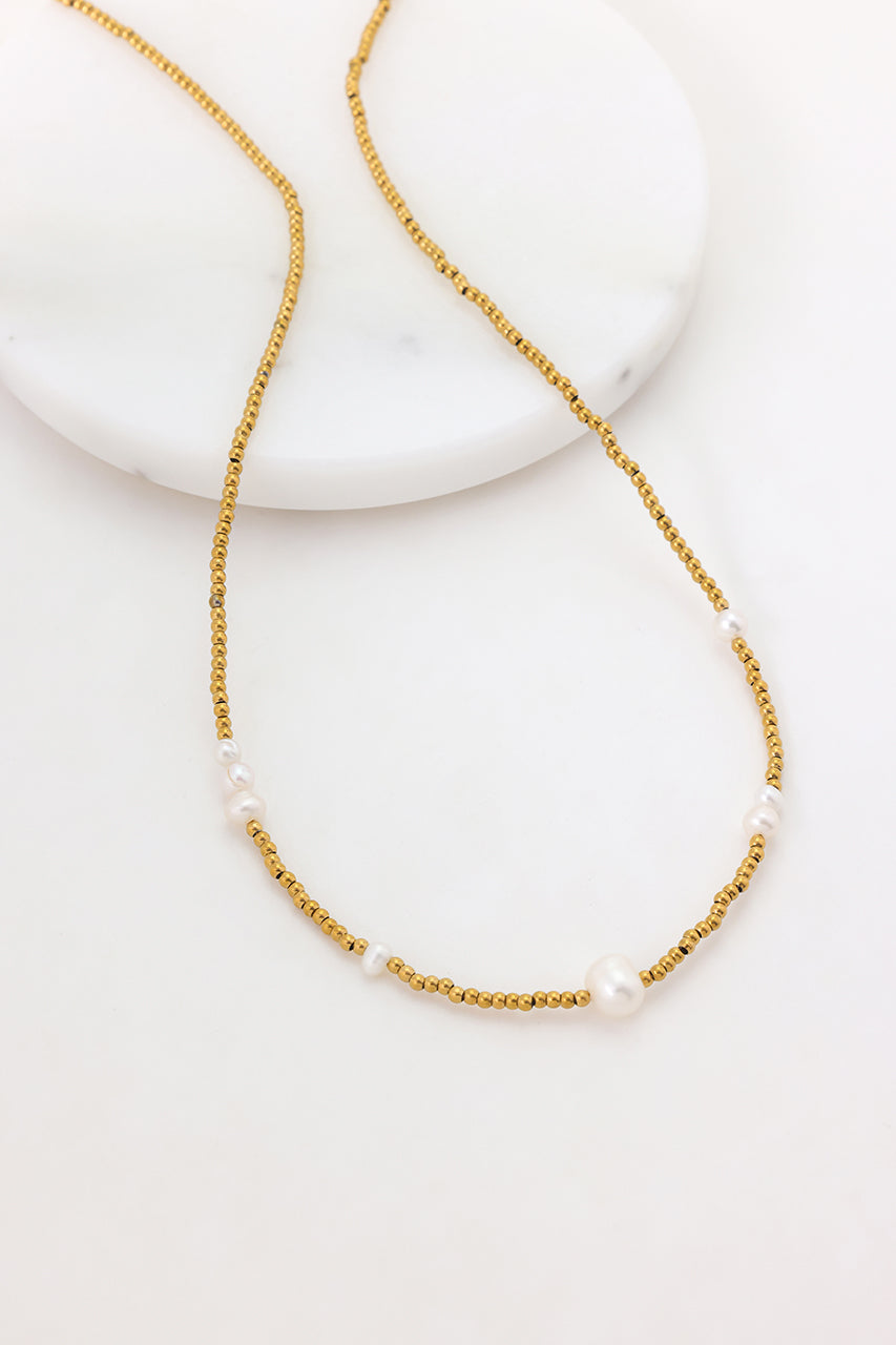 Jasmin Pearl Necklace / Gold